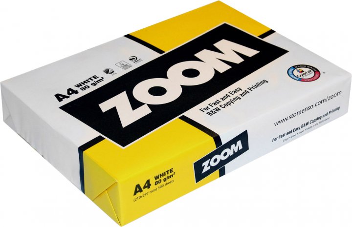 Папір для друку ZOOM A4, 80 г/м2, 500 арк., білий